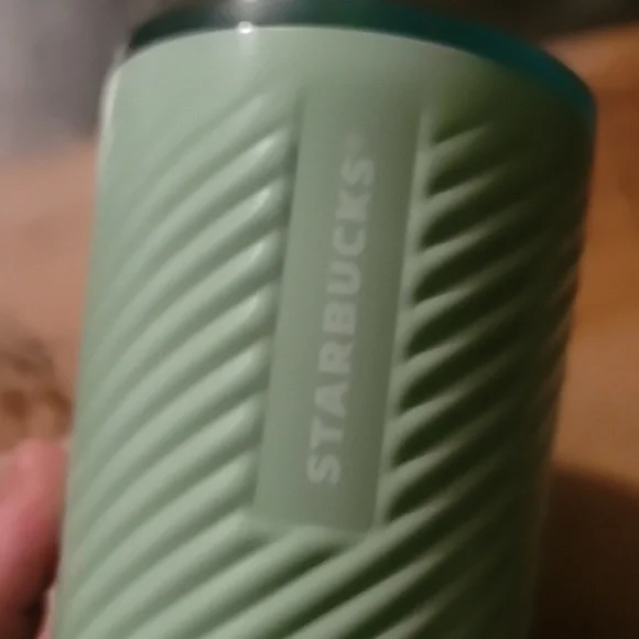 Starbucks Swirled Metal Light Green Tumbler Cup Venti - Picture 3 of 9